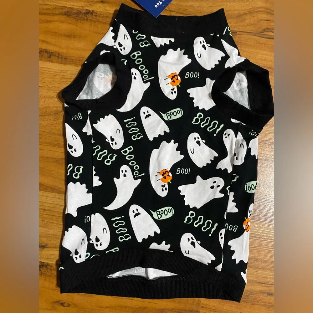 Old Navy Halloween Print Jersey Knit T-Shirt for Pets Dogs Ghost Boo Size Medium